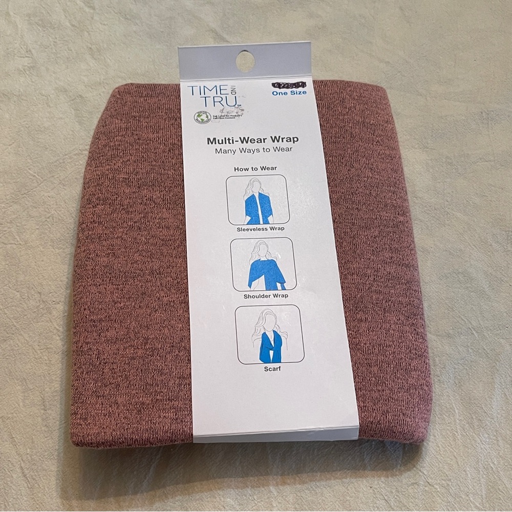 NWT Time And Tru Multi Wear Wrap/Shoulder Wrap/Sleeveless Wrap Pink